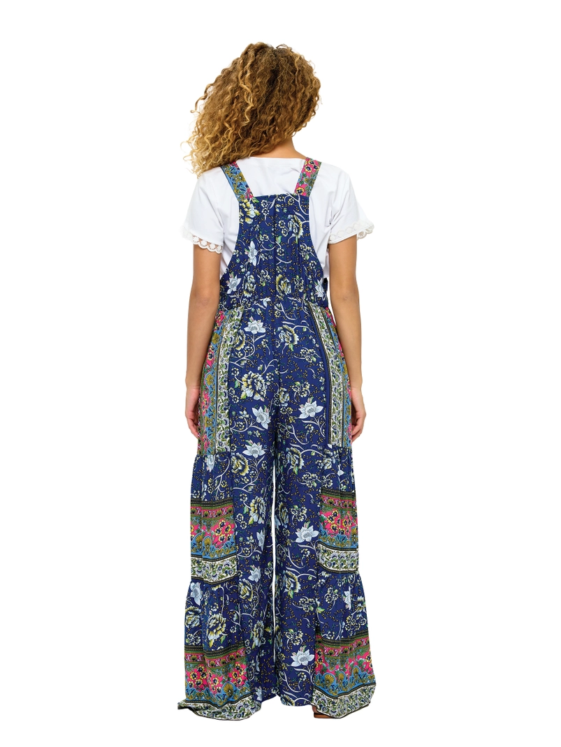 Wide Leg Floral Overalls