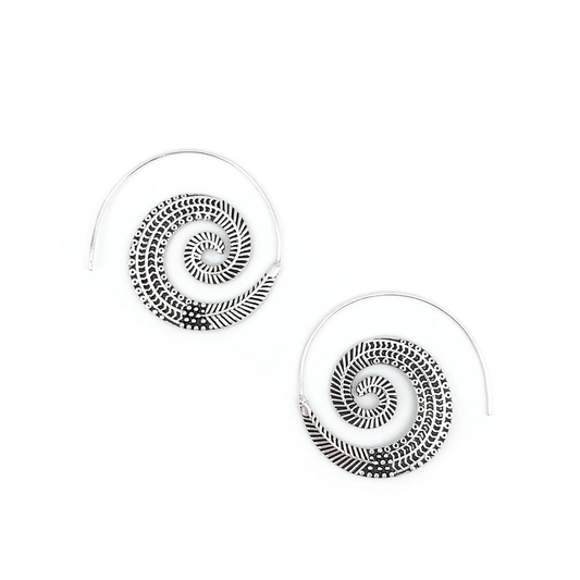 Tanvi Curled Feather Open Earrings
