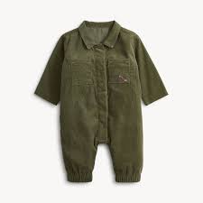 Baby Boy Green Corduroy Magnetic Me Romper