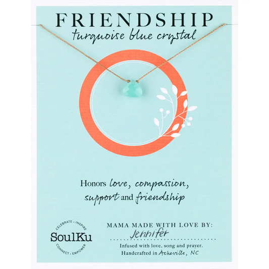 Soul Shine Necklace Turquoise Blue Crystal for Friendship