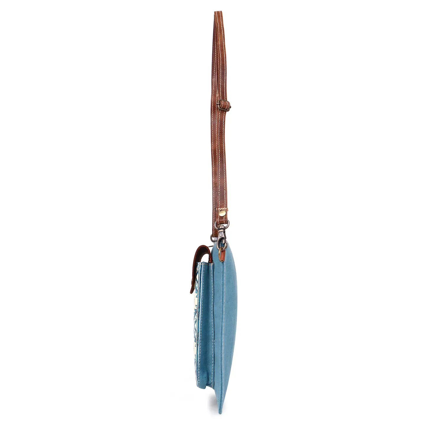 Women's Small Crossbody Bag - Teal + White