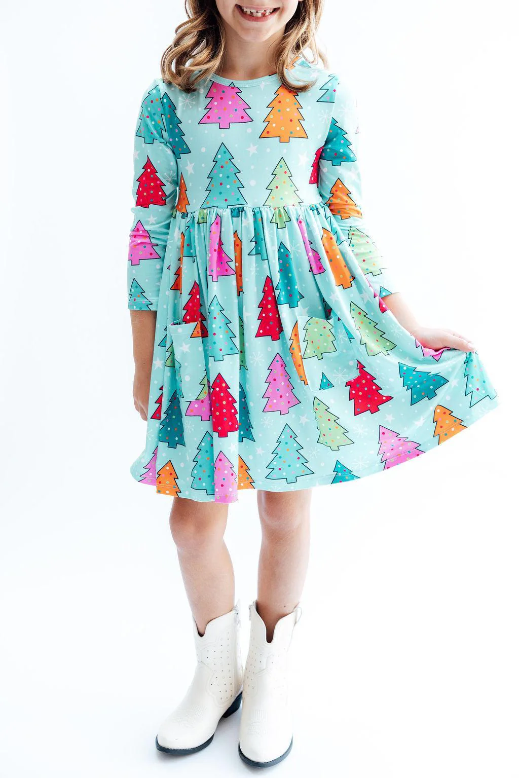 Girls Oh Christmas Tree Twirl Dress