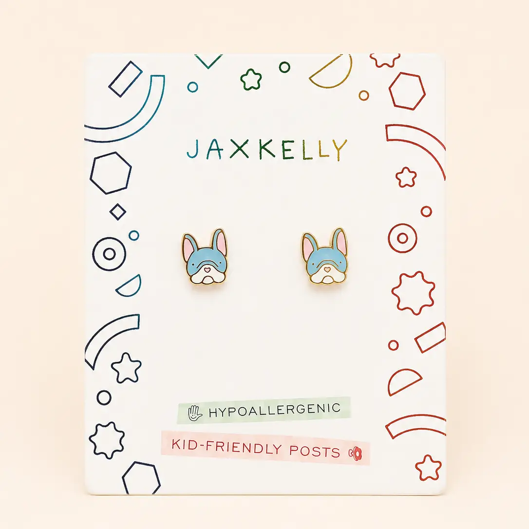 Frenchie Dog Flat Back Earrings