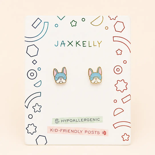 Frenchie Dog Flat Back Earrings