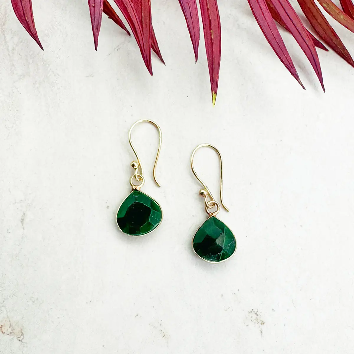 Gold Plated Semi-Precious Stone Earrings