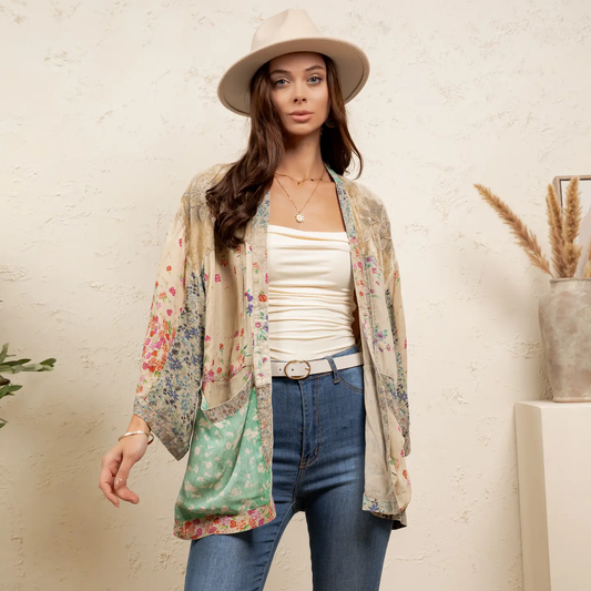 Vintage Overdyed Mix N' Match Patchwork Kimono