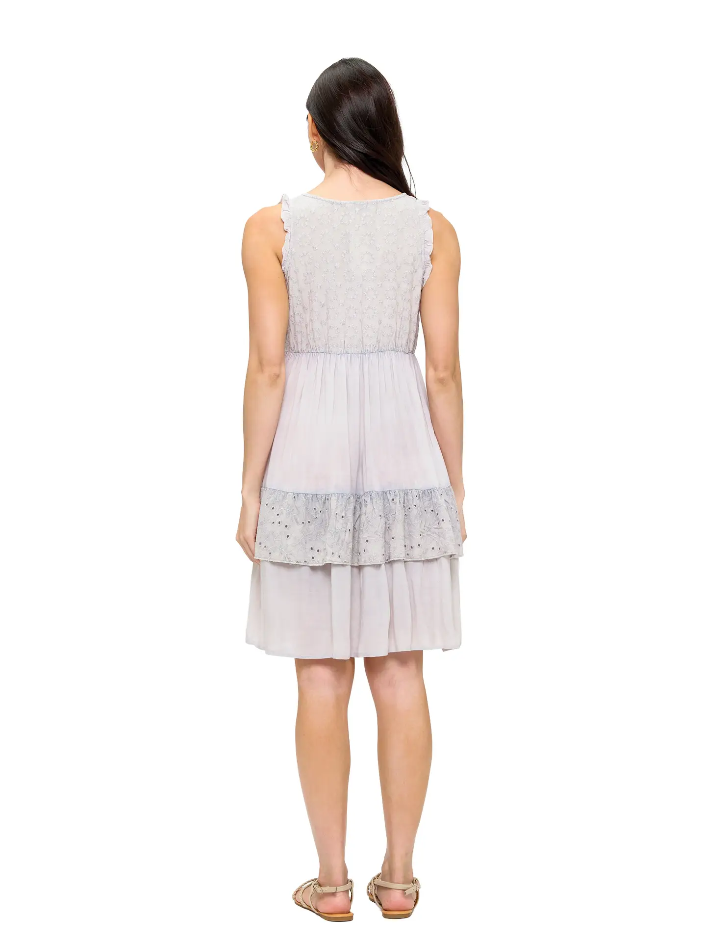 Broderie Ruffled Mini Dress