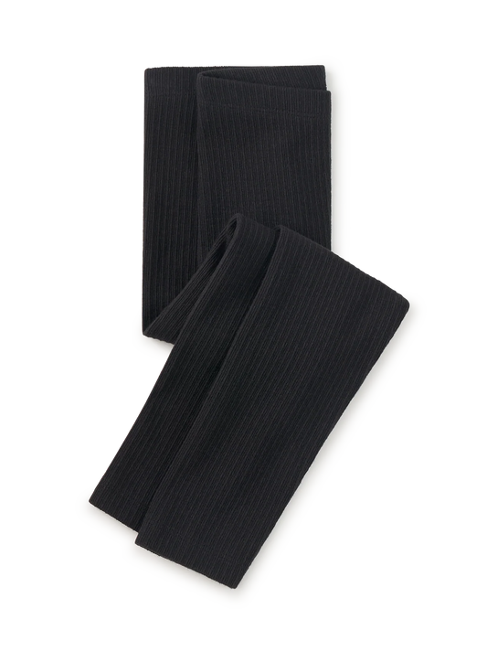 Girls Black Pointelle Leggings