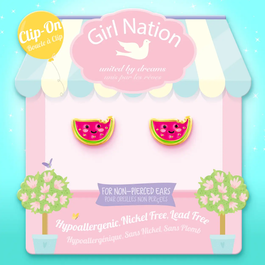 One In A Melon Clip On Earrings