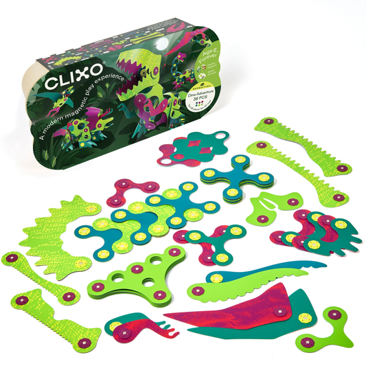 Clixo Dino Adventure Magnetic Toy Set