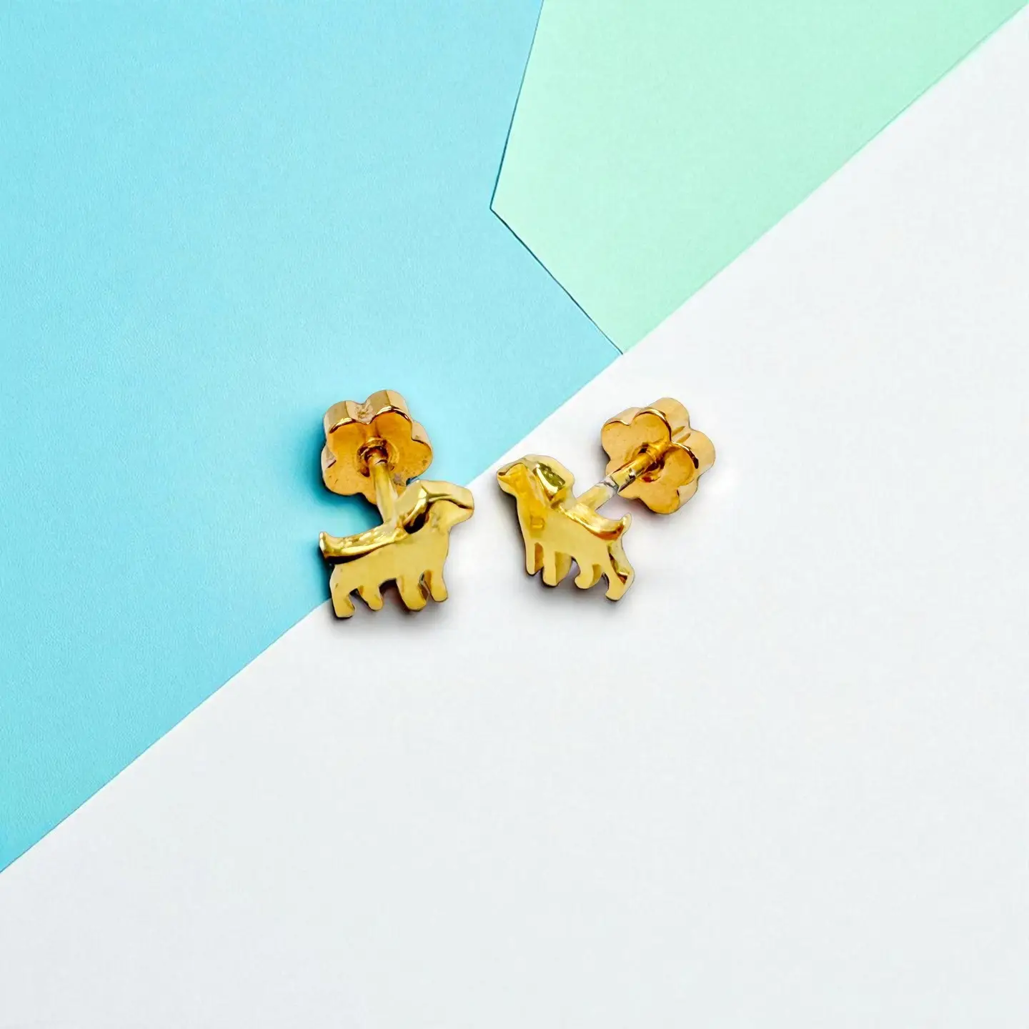 Dog Tiny Screw Back Earrings