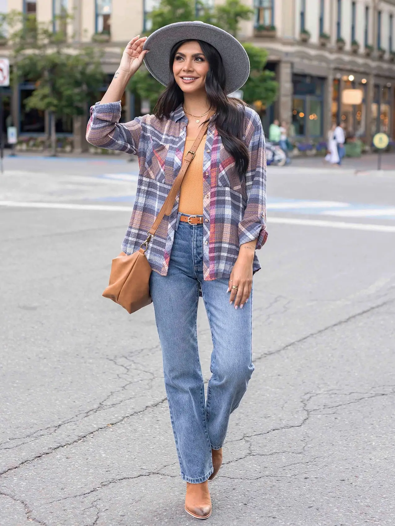 Favorite Button Up Plaid Top