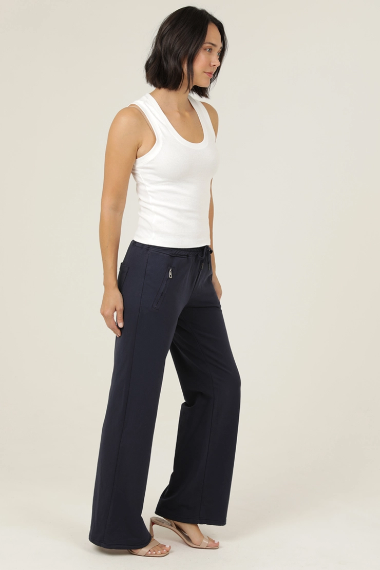 French Terry Wide Straight Leg Pants