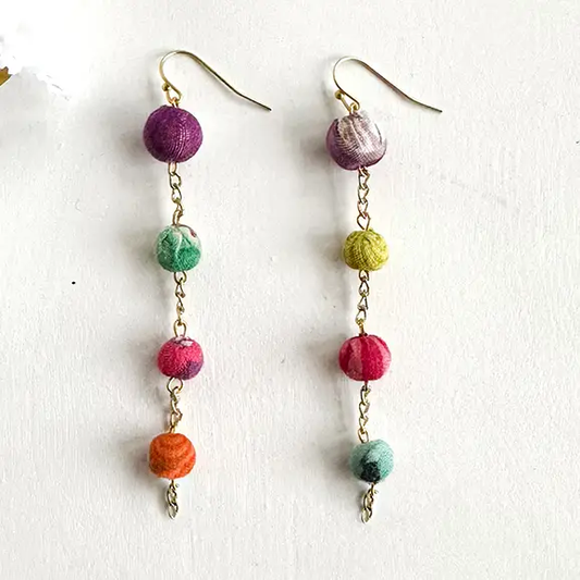 Kantha Fluid Ellipses Earrings