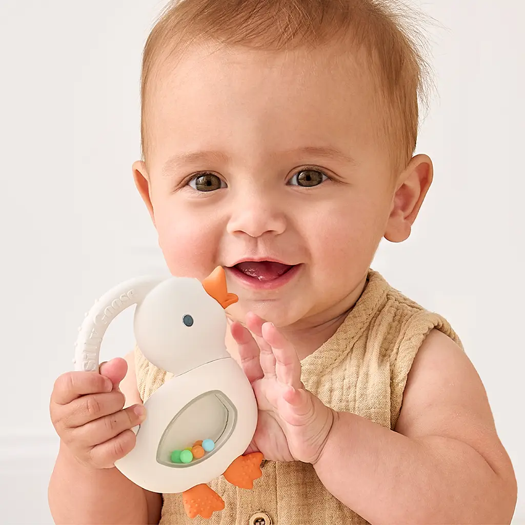 Goose Silicone Teether with Rattle
