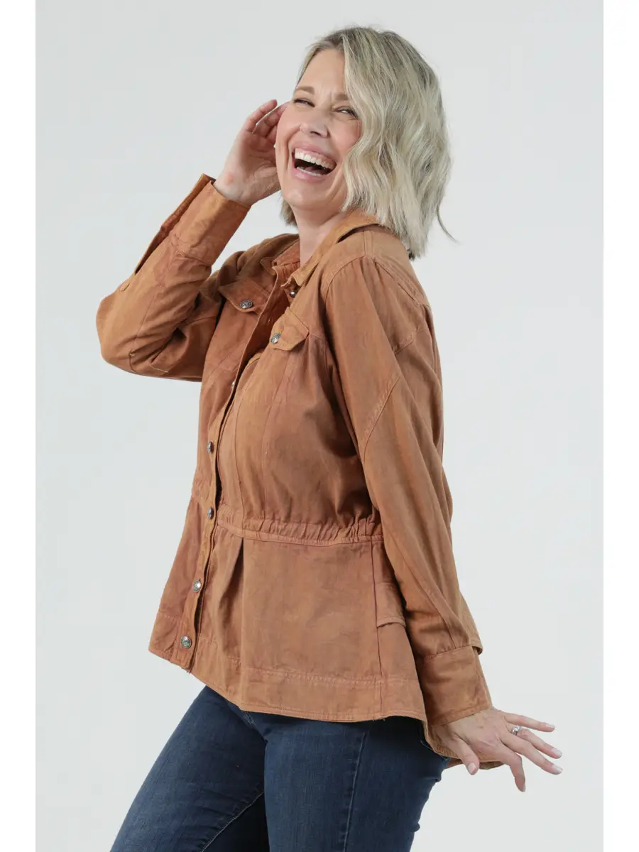 Denim Ruffle Peplum Jacket