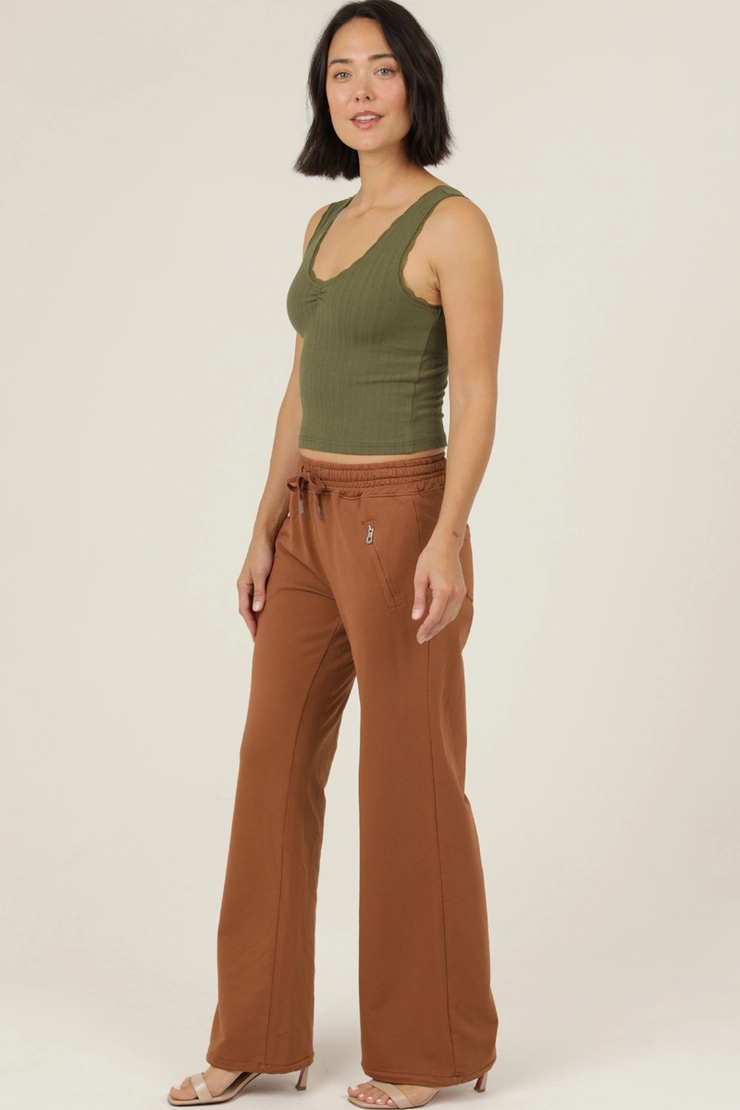 French Terry Wide Straight Leg Pants