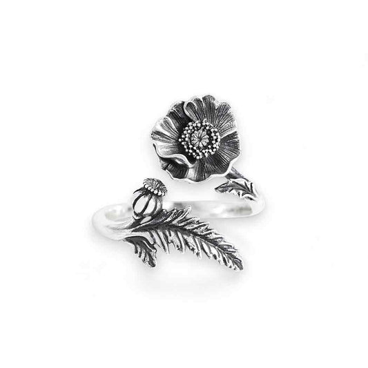 Poppy Sterling Ring Adjustable