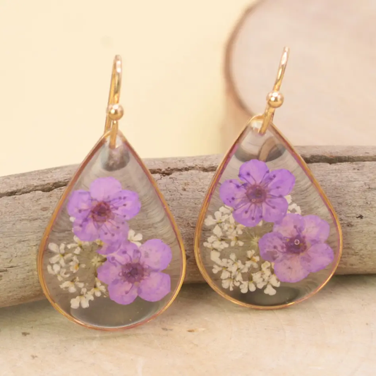 Lovely Lavender Dried Flower Earrings