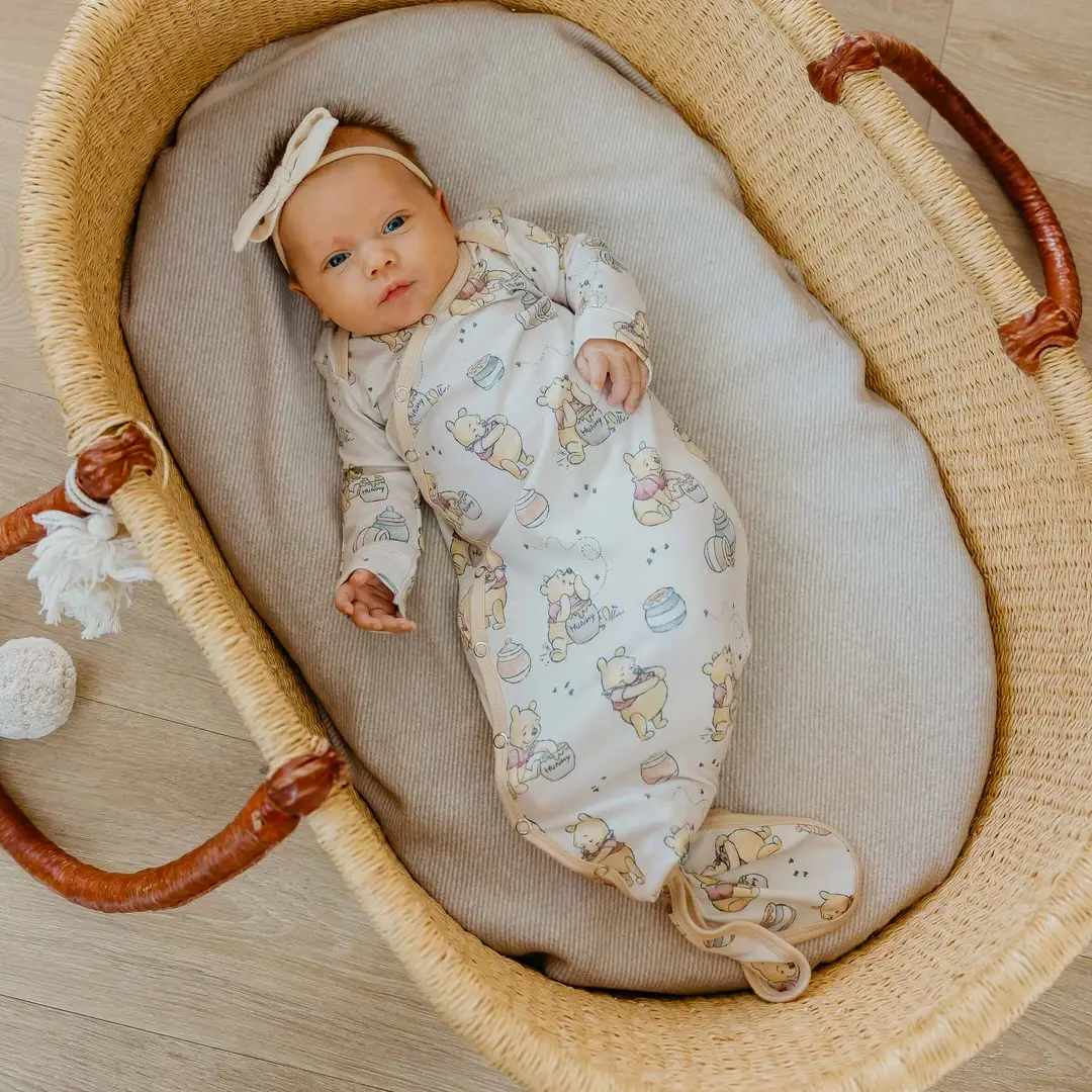 Winnie the Pooh Hunny Newborn Knotted Gown