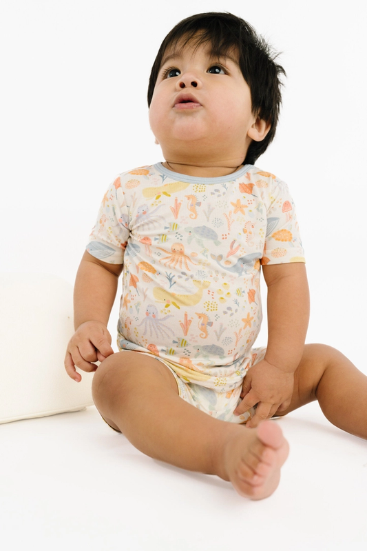 Kids Underwater Friends Bamboo Shorts Set