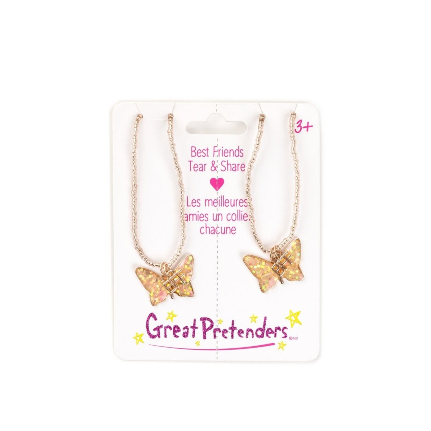 Butterfly Share & Tear BFF Necklace Set