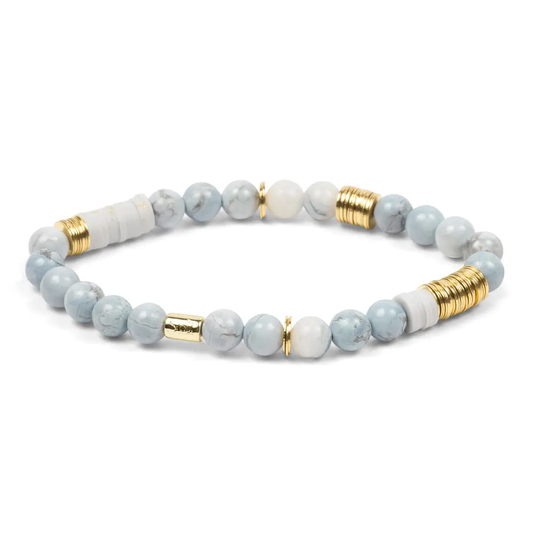 Blue Howlite Intermix Stone Stacking Bracelet