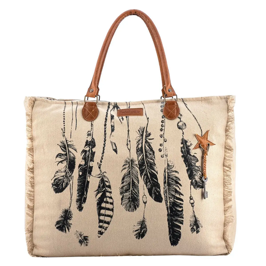 Feathers Fringe Weekender Bag
