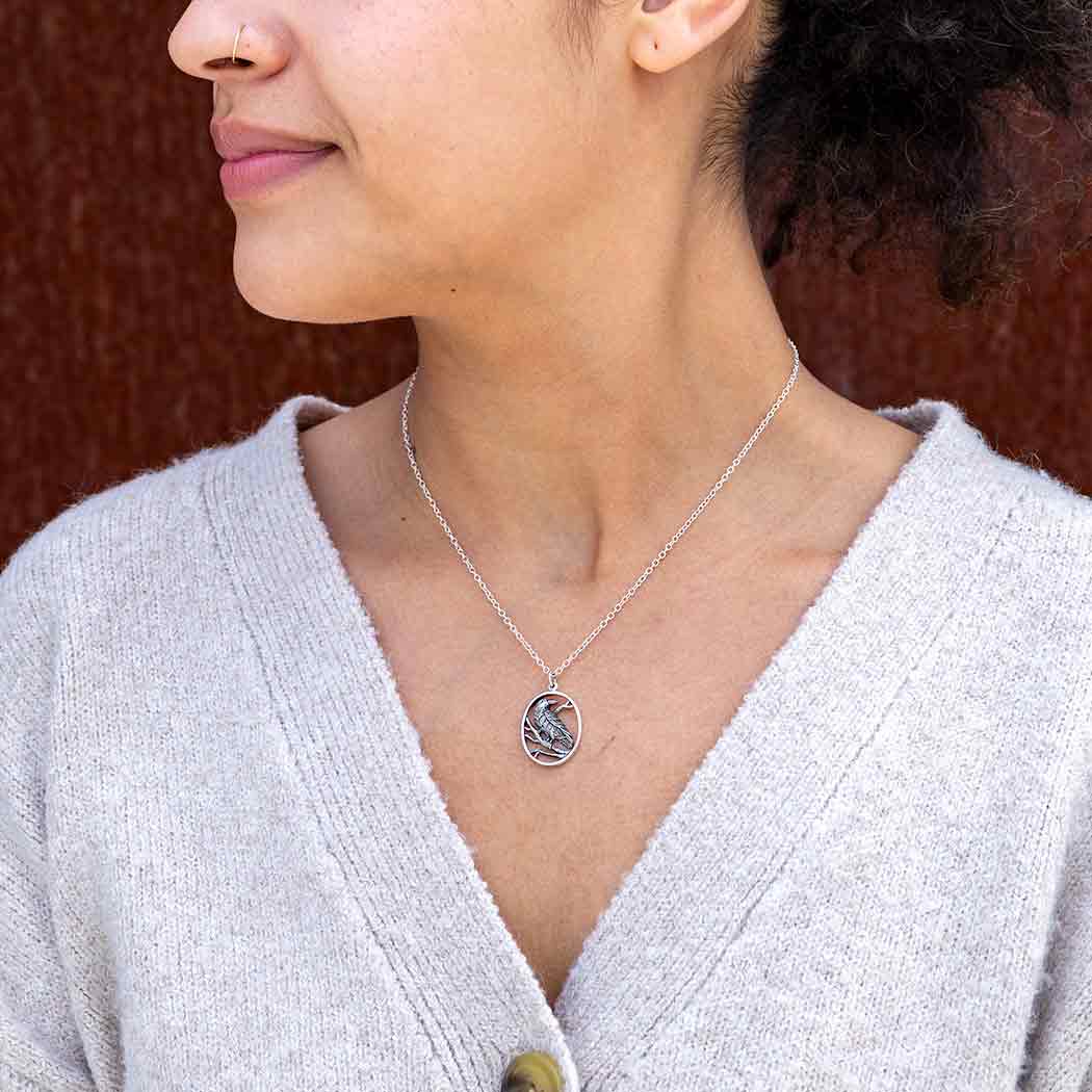 Sterling Raven Necklace