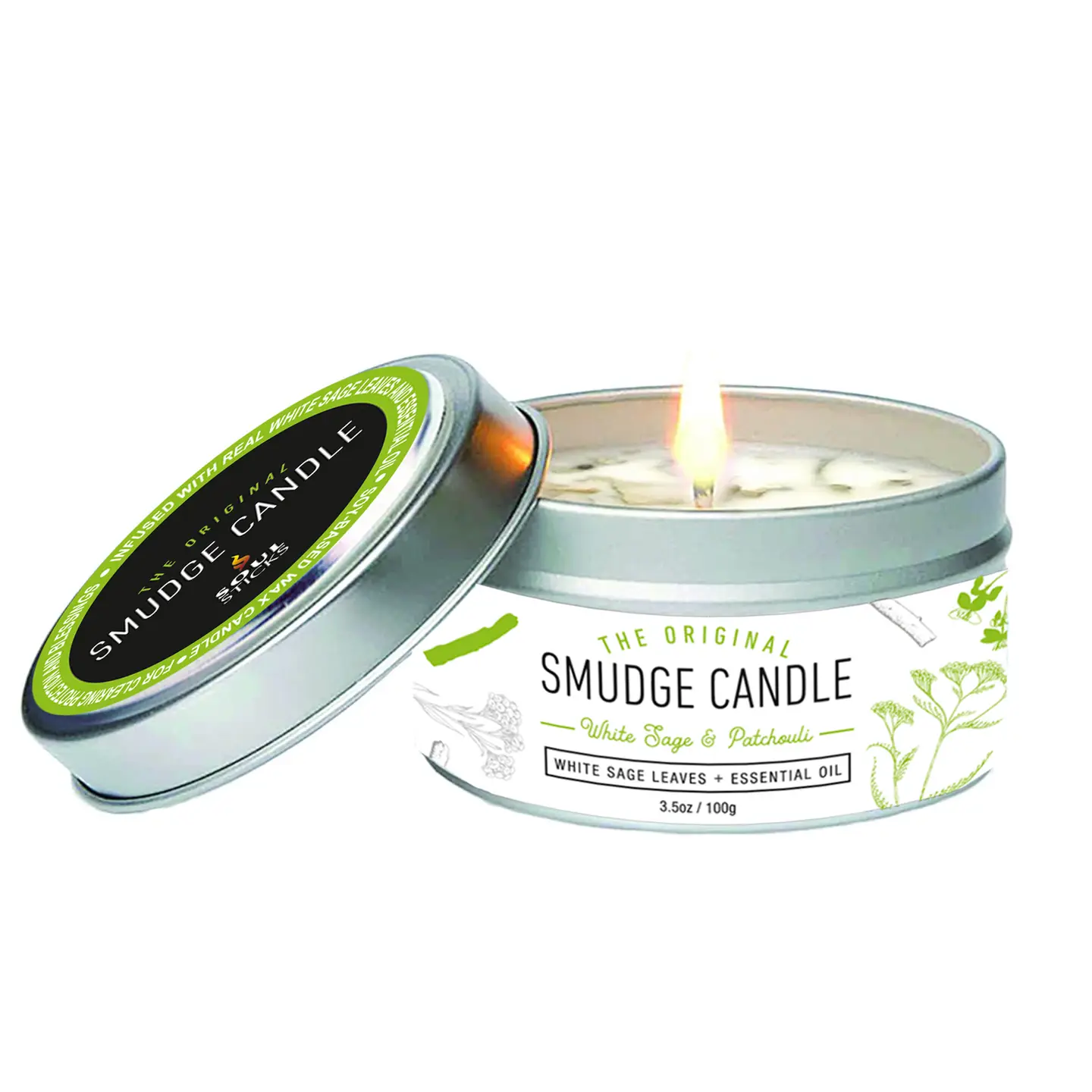 Patchouli Sage Smudge Tin Candle