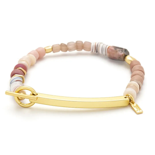 Hidden Message Bracelet Loved/Rhodochrosite