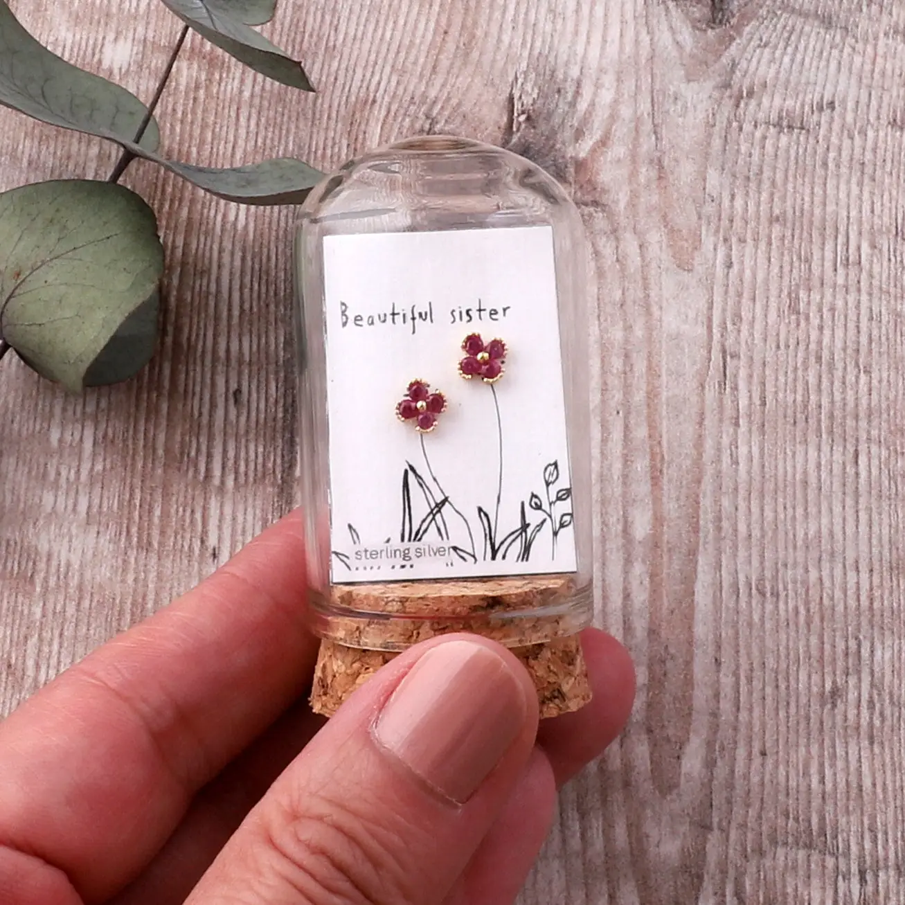 Beautiful Sister Crystal Flower Earrings
