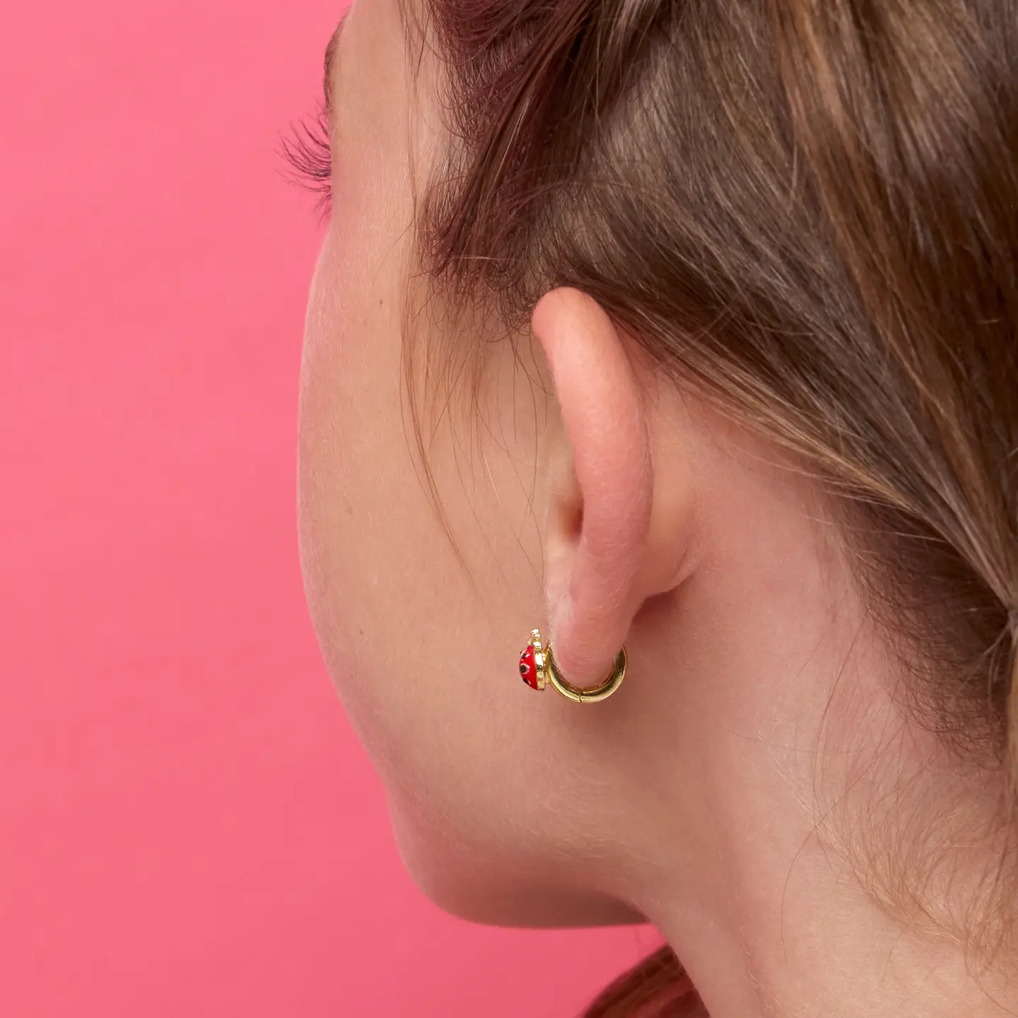 Ladybug Earlets 18K Gold Plated Earrings