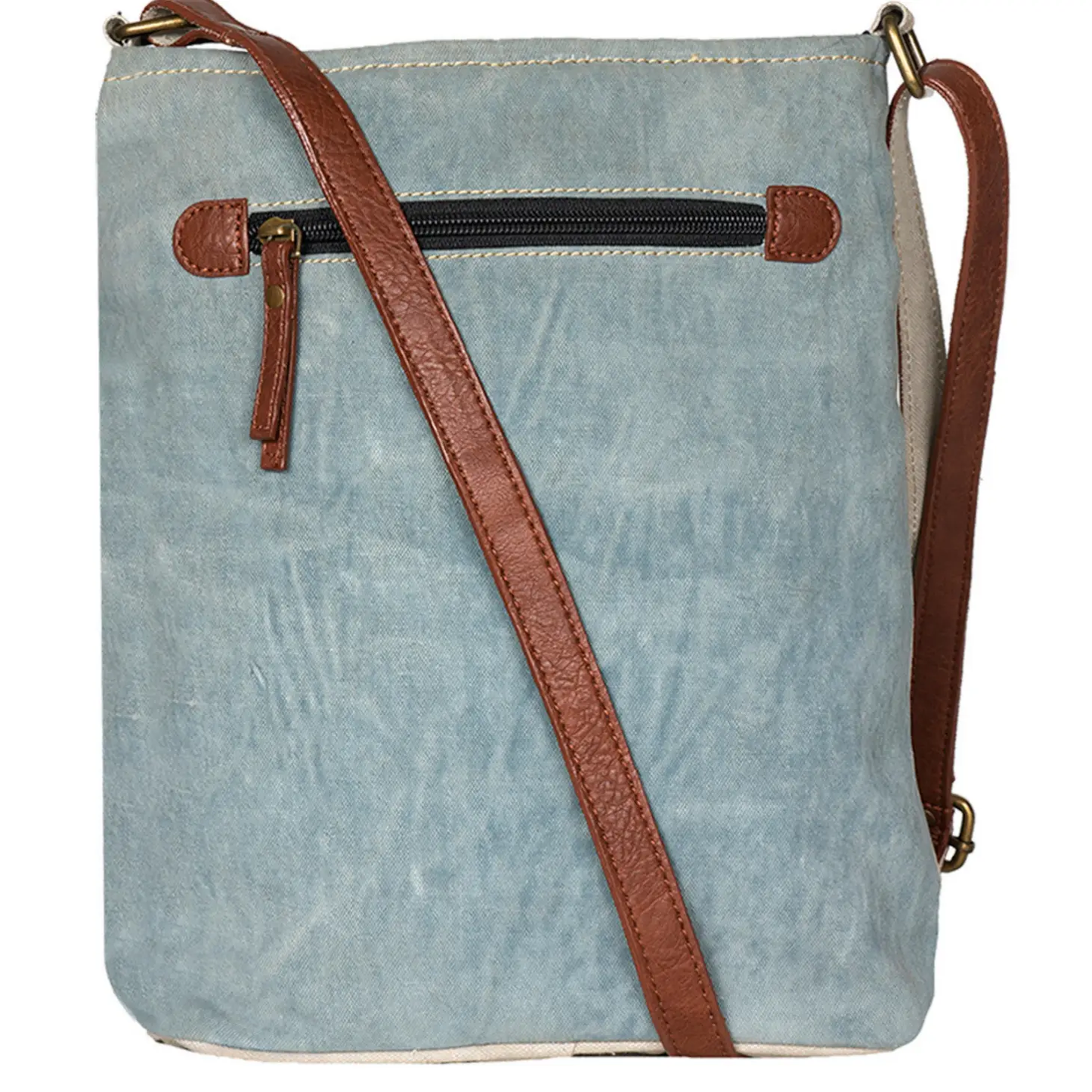 Identified Canvas Crossbody Bag w/ Blue