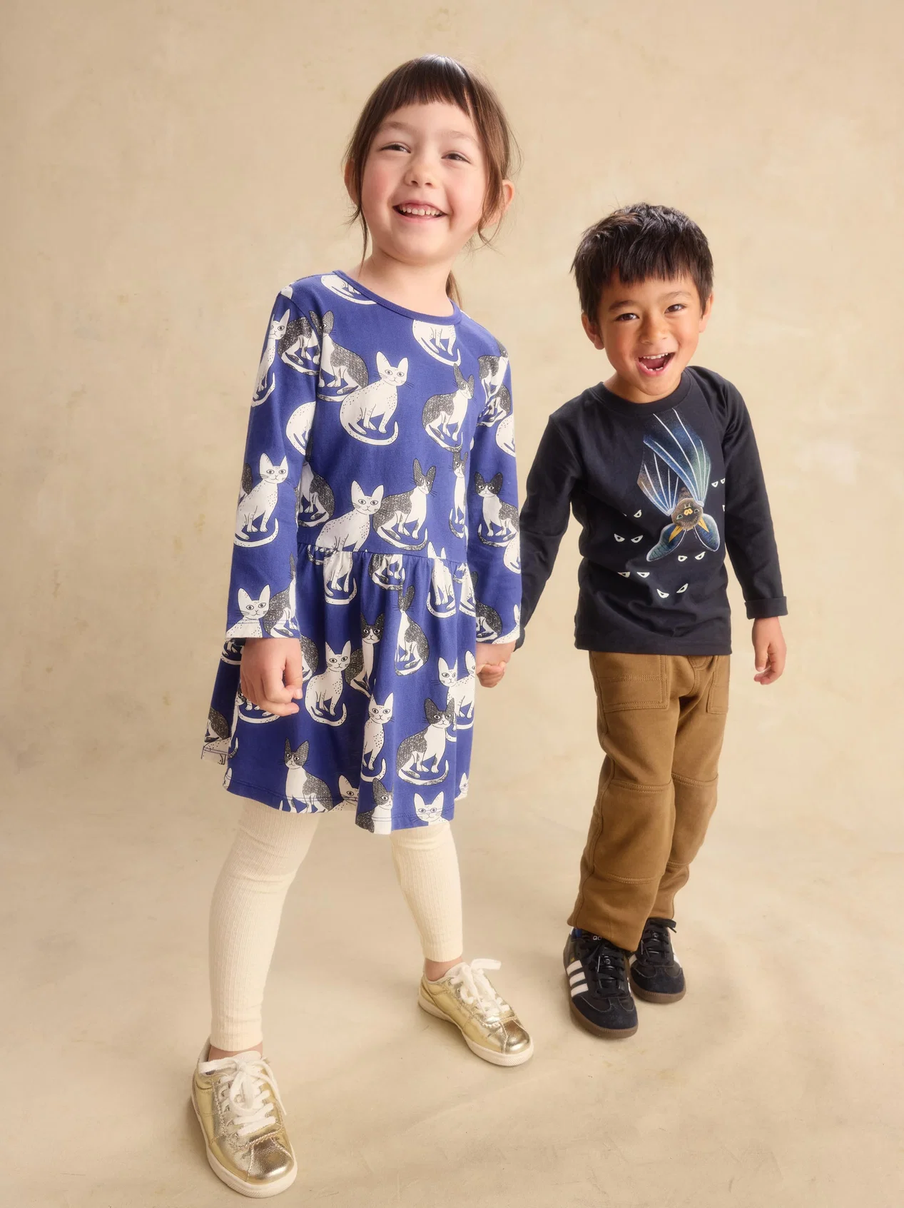 Girls Cornish Rex Cat Skirted Dress