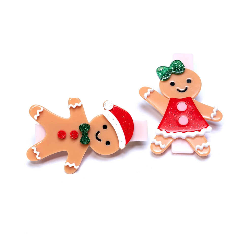 Happy Gingerbread Hair Clips