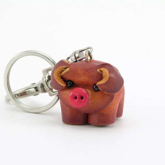 Leather Keychain Pig