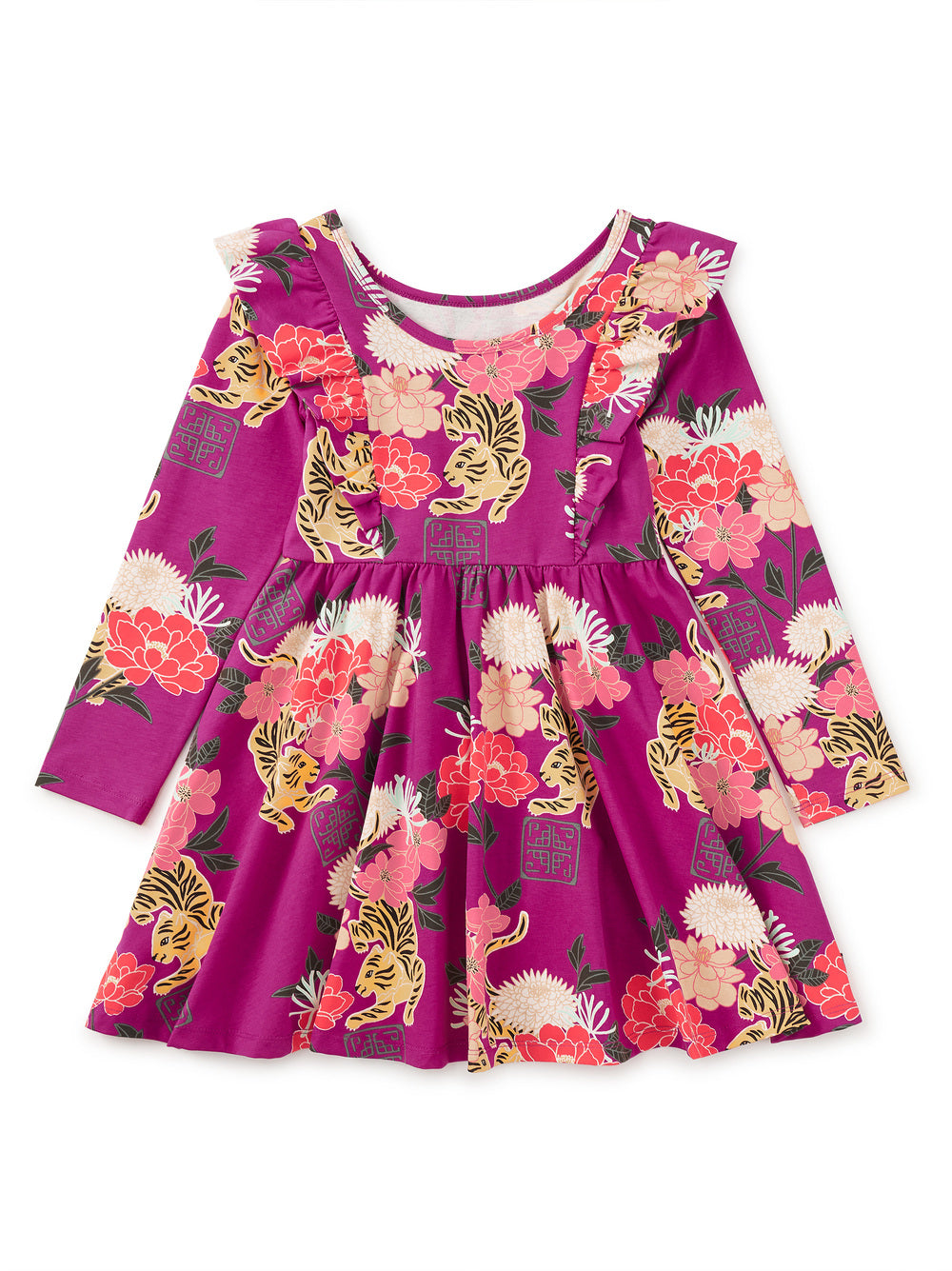 Girls Tiger & Peony Ruffle Ballet Dress
