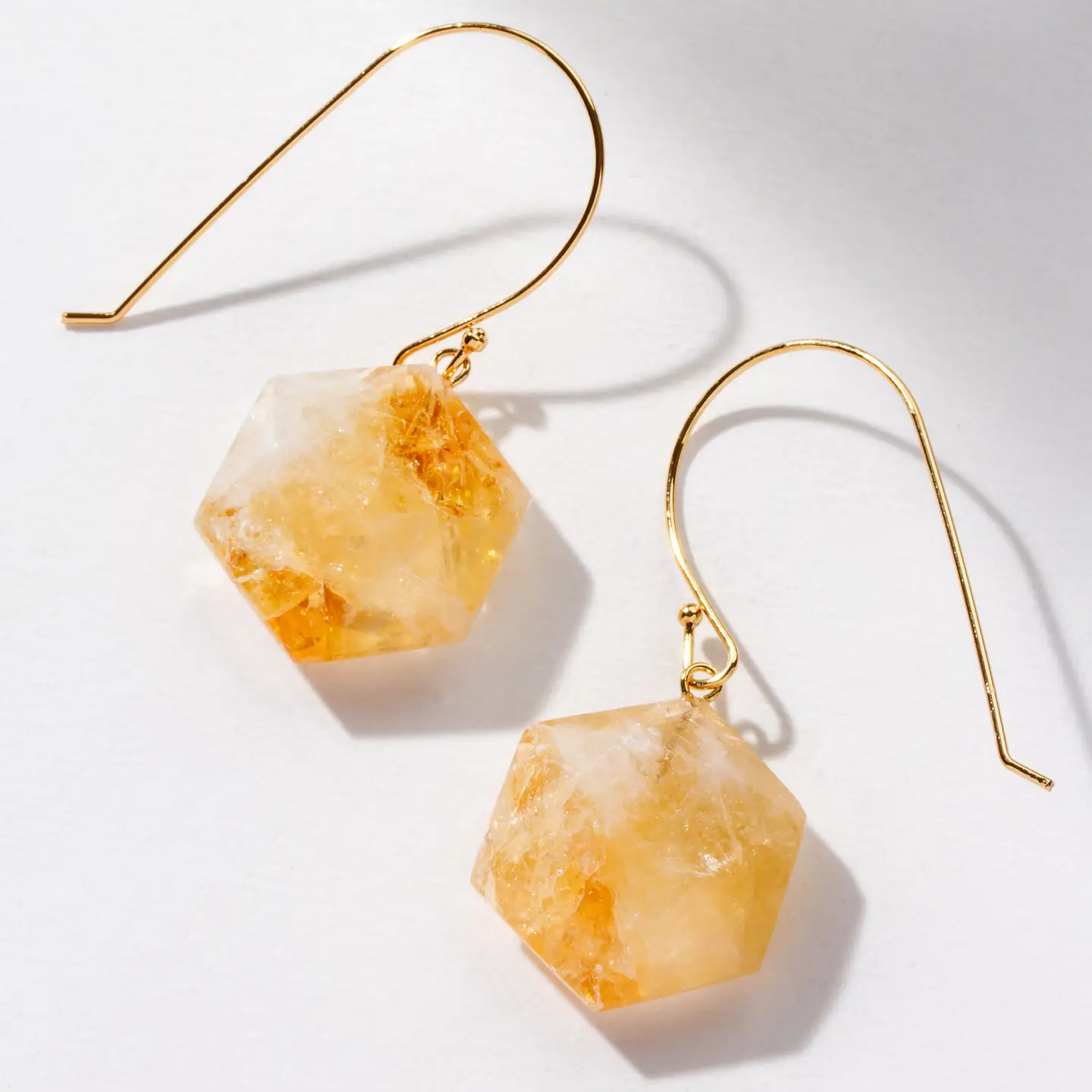 Citrine Impact Elongated Earrings