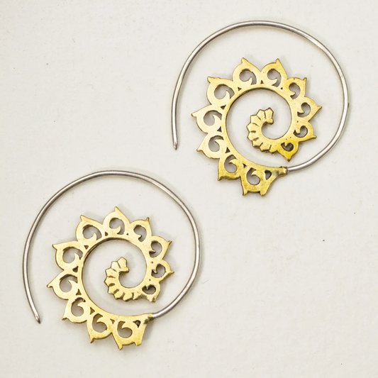 Spiraling Lotus Earrings