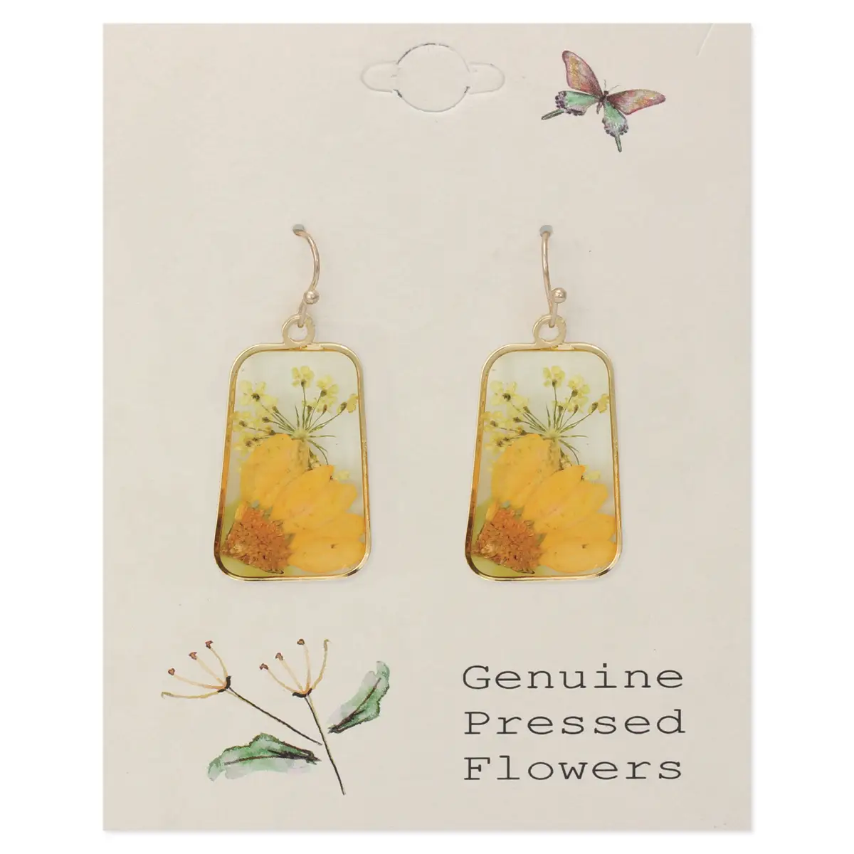 Sunflower Dried Flowers Earrings