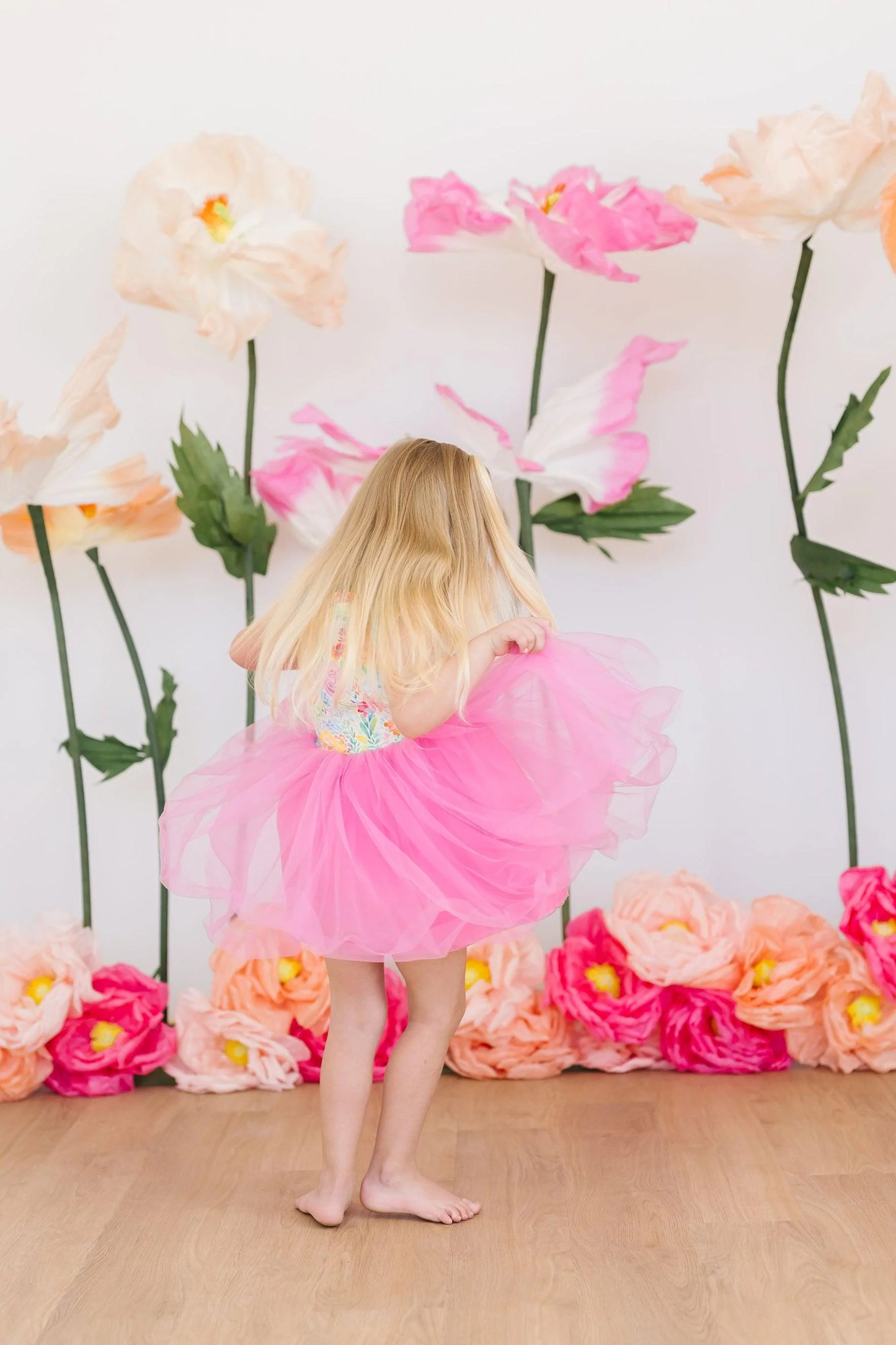 Rainbow Floral Tutu Dress