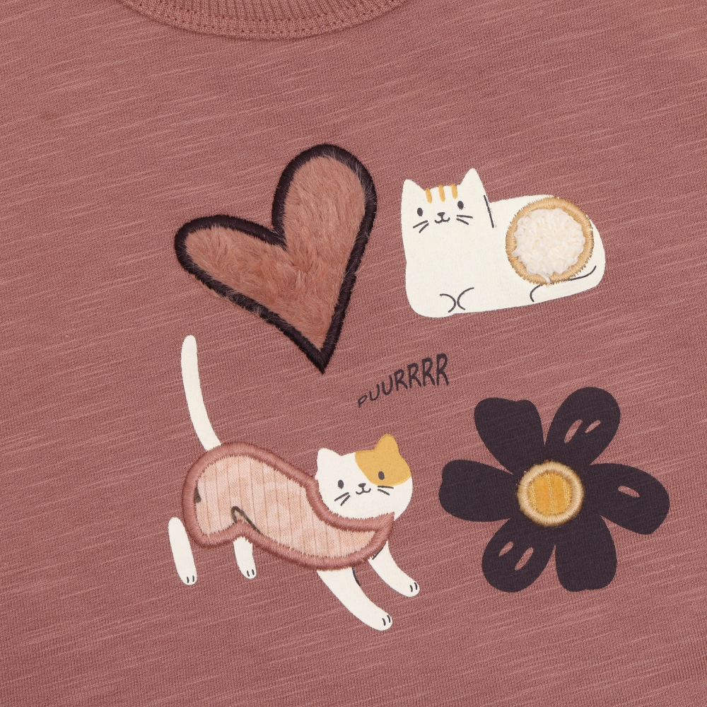 Baby Girl Heart Cat Sweatshirt Top