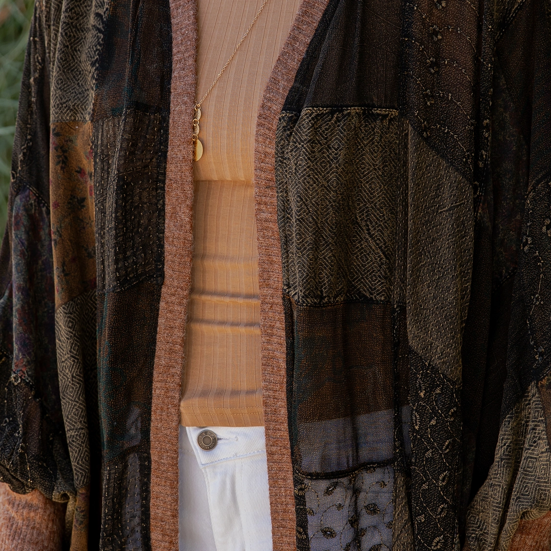 Statement Kimono With Vintage Patches