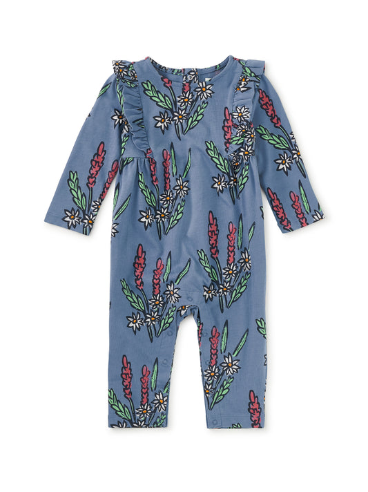 Baby Floral Ruffle Shoulder Romper