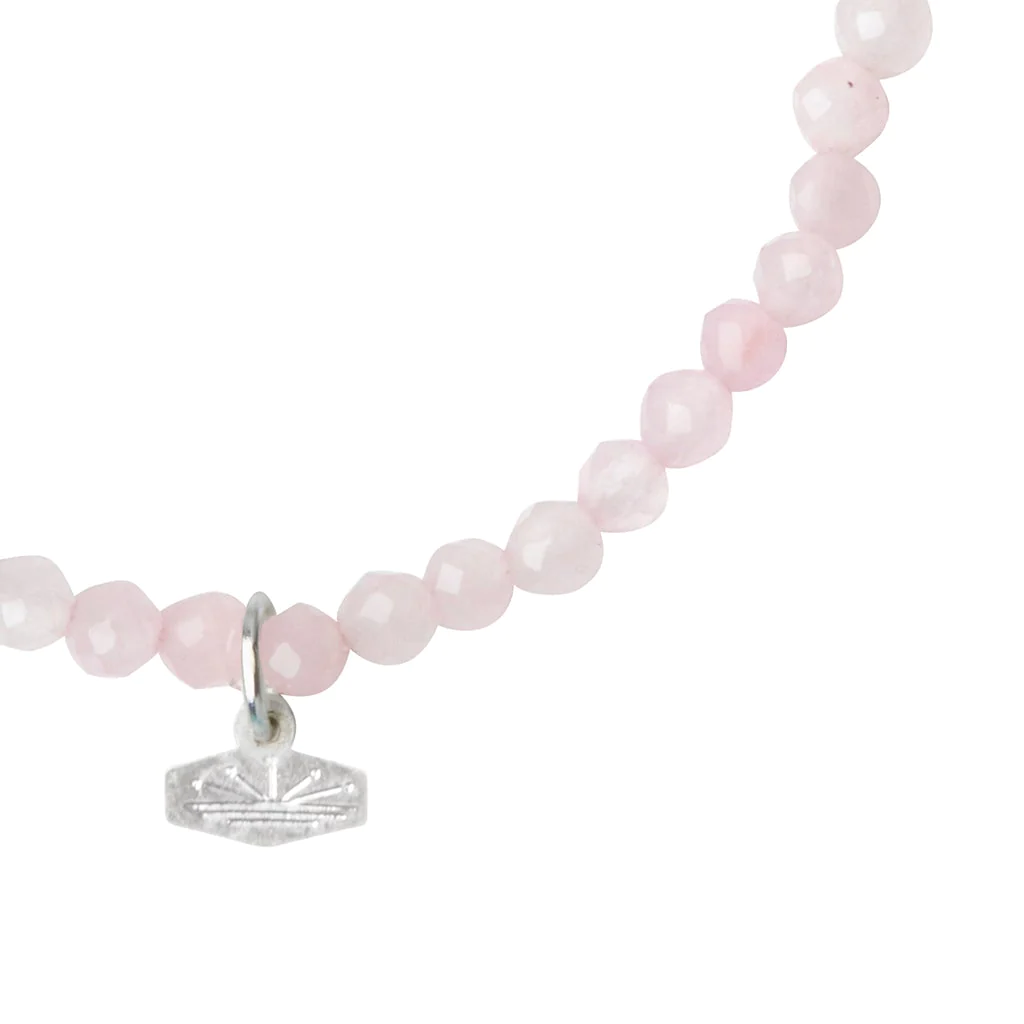 Mini Stone Stacking Bracelet - Rose Quartz