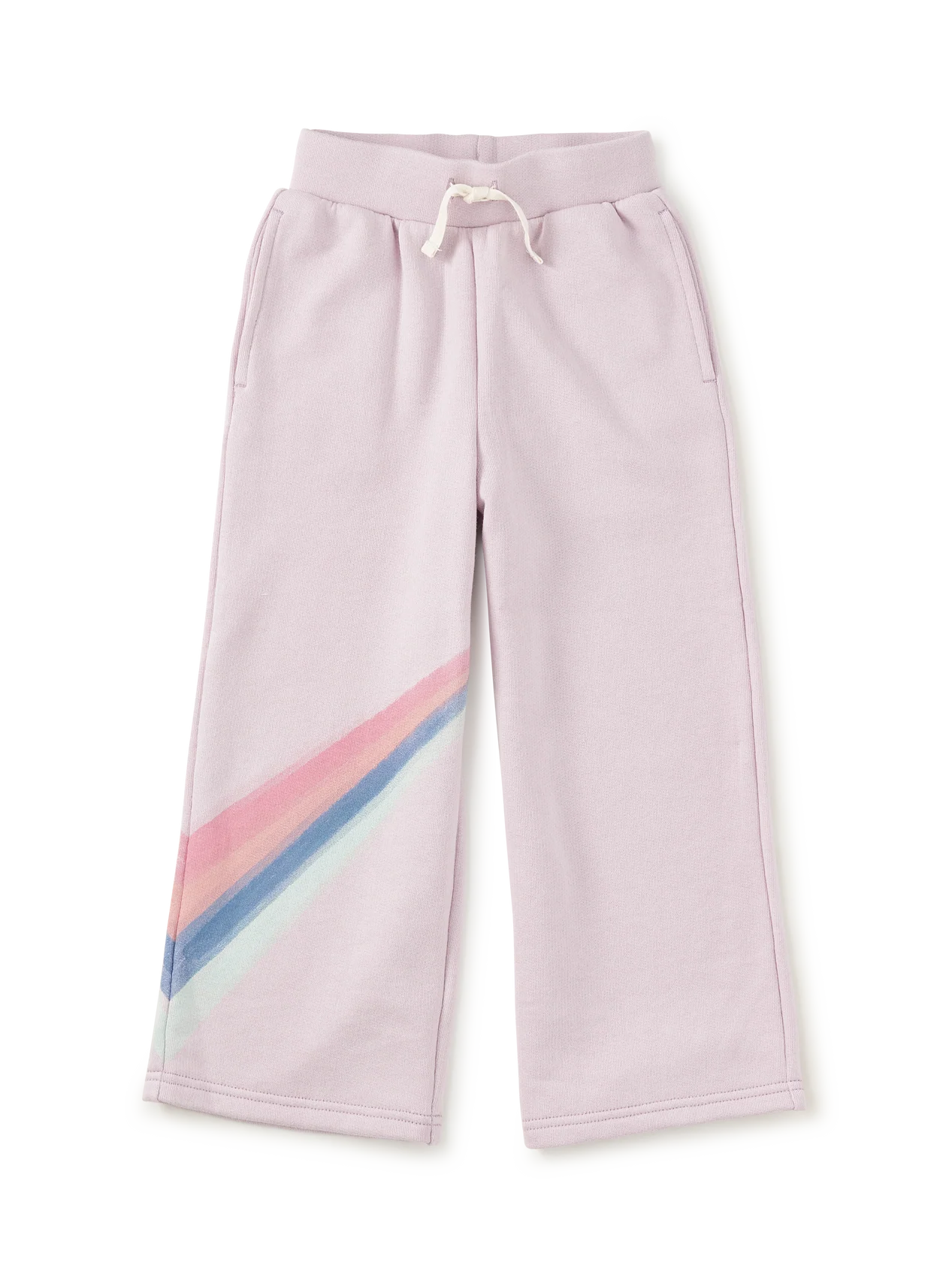 Girls Rainbow Wide Leg French Terry Pants