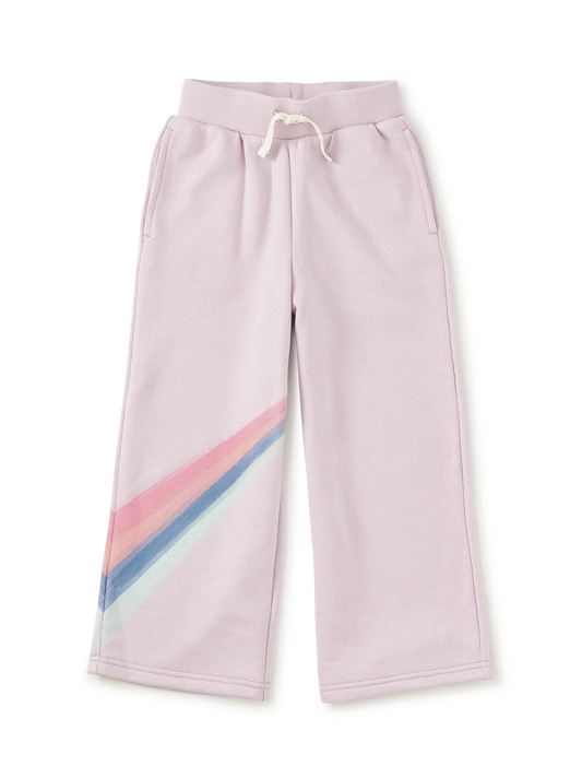 Girls Rainbow Wide Leg French Terry Pants