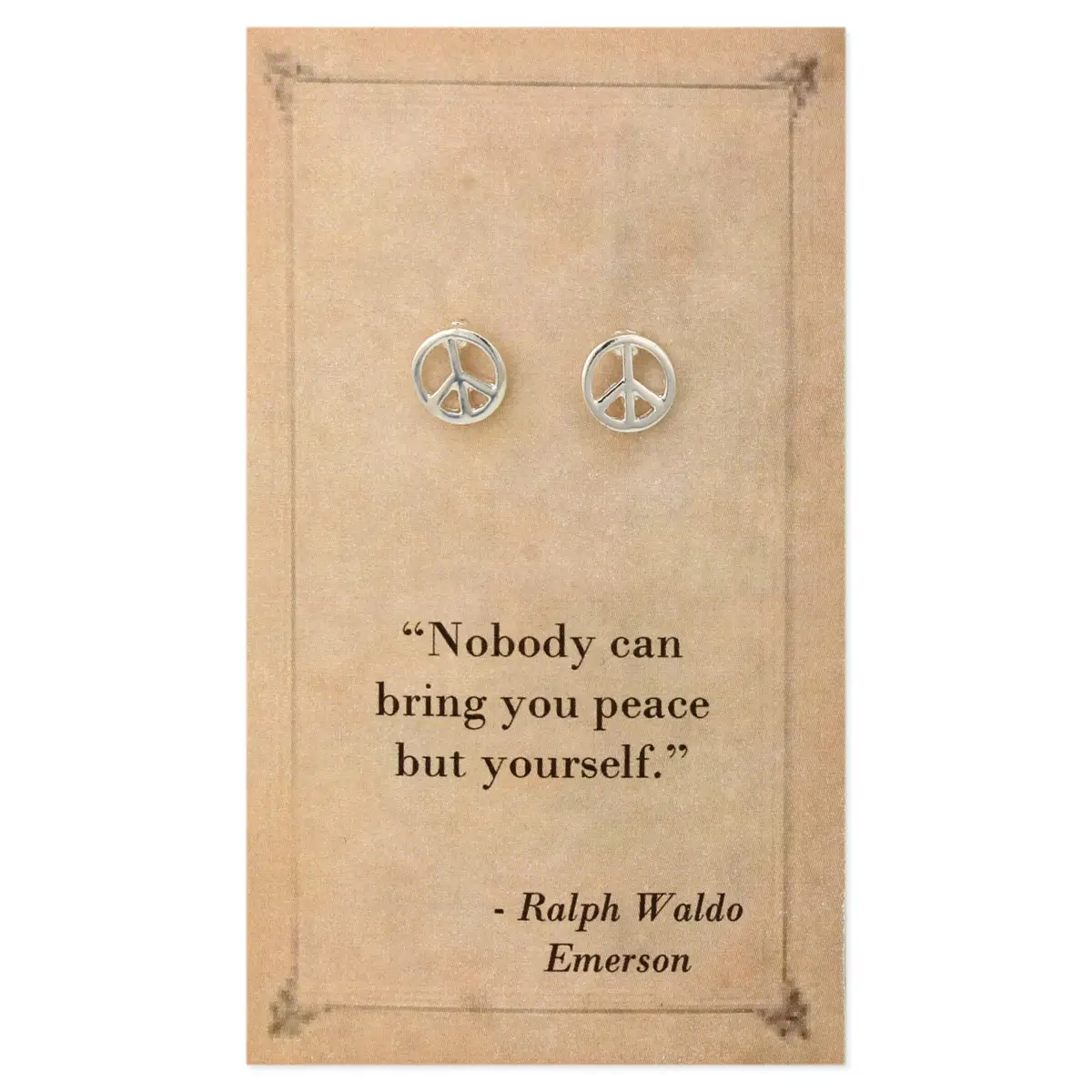 Literary Quote Peace Stud Earrings