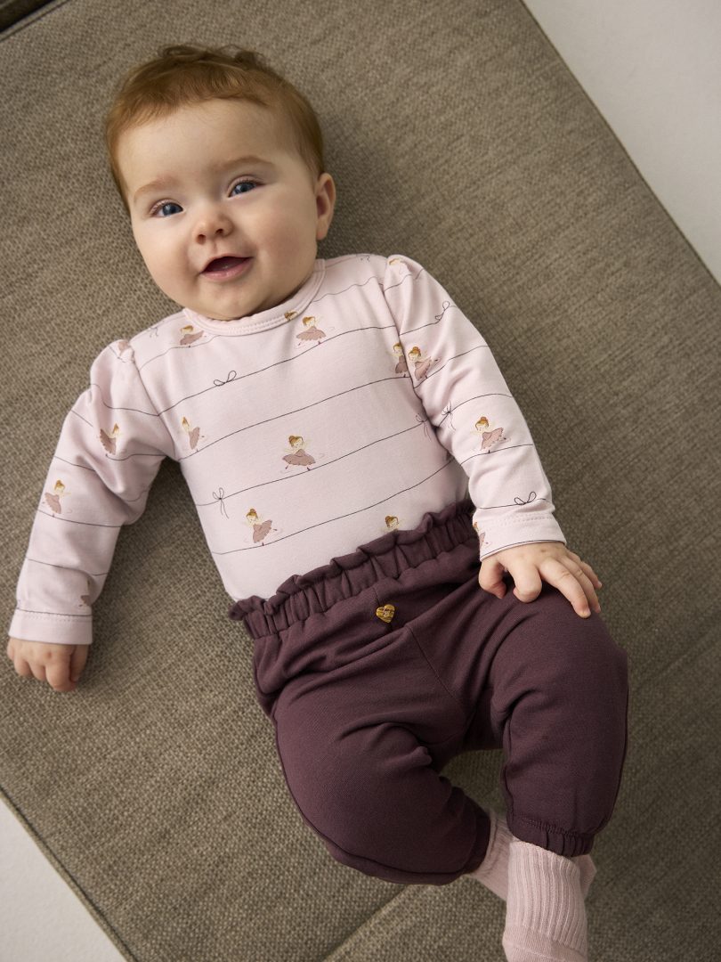 Baby Plum Sweatpants Heart Buttons